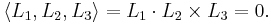  \langle L_1,L_2,L_3\rangle = L_1 \cdot L_2 \times L_3 = 0. 