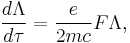 
\frac{d \Lambda}{ d \tau} = \frac{e}{2mc} F \Lambda,
