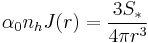 \alpha_0 n_h J(r)=\frac{3 S_*}{4 \pi r^3}