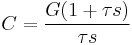 C=\frac{G(1%2B\tau s)}{\tau s}