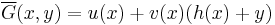 \overline{G}(x,y)=u(x)%2Bv(x)(h(x)%2By)