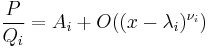 \frac{P}{Q_i}=A_i %2B O((x-\lambda_i)^{\nu_i})\qquad 
