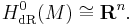 H^{0}_{\mathrm{dR}}(M) \cong \mathbf{R}^n. 