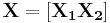 \mathbf {X} = [\mathbf {X_1} \mathbf {X_2} ]