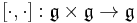 [\cdot,\cdot]:\mathfrak{g}\times\mathfrak{g}\to\mathfrak{g}