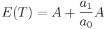 E(T) = A %2B \frac{a_1}{a_0} A