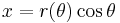 x=r(\theta)\cos\theta \,