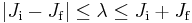 | J_{\mathrm{i}} - J_{\mathrm{f}} | \le \lambda \le J_{\mathrm{i}} %2B J_{\mathrm{f}}