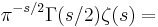 \displaystyle\pi^{-s/2}\Gamma(s/2)\zeta(s)=