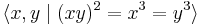 \langle x,y \mid (xy)^2=x^3=y^3\rangle