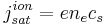 j_{sat}^{ion} = en_ec_s