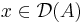 x\in\mathcal{D}(A)