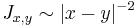  J_{x,y}\sim |x-y|^{-2} 