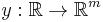 y: \mathbb{R} \to \mathbb{R}^m