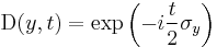 \,\mbox{D}(y, t) = \exp\left(- i \frac{t}{2} \sigma_y\right)