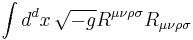 \int d^dx\, \sqrt{-g} R^{\mu\nu\rho\sigma}R_{\mu\nu\rho\sigma}