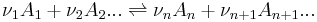 \nu_1 A_1 %2B\nu_2 A_2 ... \rightleftharpoons \nu_n A_n %2B \nu_{n%2B1} A_{n%2B1} ... \, 