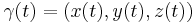 \gamma(t)=(x(t),y(t),z(t))