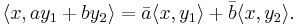 \langle x, ay_1%2Bby_2\rangle = \bar{a}\langle x, y_1\rangle %2B \bar{b}\langle x, y_2\rangle.