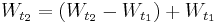  W_{t_2} = ( W_{t_2} - W_{t_1} ) %2B W_{t_1} 