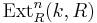 \operatorname{Ext}^n_R (k, R)