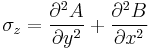 \sigma_z
= \frac{\partial^2A}{\partial y^2}
%2B \frac{\partial^2B}{\partial x^2}