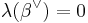 \lambda( \beta^\vee ) = 0