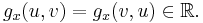 g_x(u,v) = g_x(v,u) \in \mathbb{R}.