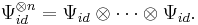 \Psi_{id}^{\otimes n} = \Psi_{id} \otimes \cdots \otimes \Psi_{id}.