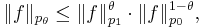 \| f\|_{p_\theta}\le \|f\|_{p_1}^\theta \cdot \|f\|_{p_0}^{1-\theta},