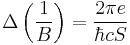 \Delta \left( \frac{1}{B} \right) = \frac{2 \pi e}{\hbar c S}