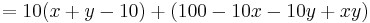 \, =10(x%2By-10) %2B (100-10x-10y%2Bxy)