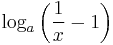 \log_a\left(\frac 1x -1\right)\,