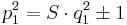 p_1^2 = S \cdot q_1^2 \pm 1