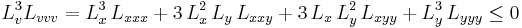 L_v^3 L_{vvv} = L_x^3 \, L_{xxx} %2B 3 \, L_x^2 \, L_y \, L_{xxy} %2B 3 \, L_x \, L_y^2 \, L_{xyy} %2B L_y^3 \, L_{yyy} \leq 0