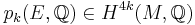 p_k(E,\mathbb{Q})\in H^{4k}(M,\mathbb{Q})