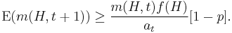 \operatorname{E}(m(H,t%2B1)) \geq {m(H,t) f(H) \over a_t}[1-p].