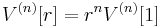 V^{(n)}[r] = r^nV^{(n)}[1]