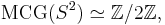  {\rm MCG}(S^2) \simeq {\mathbb Z}/2{\mathbb Z}, 