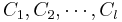  C_1, C_2, \cdots, C_l 