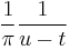 \frac{1}{\pi}\frac{1}{u-t}