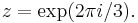 z =\exp(2\pi i/3).