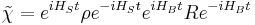  \tilde{\chi}= e^{i H_S t}\rho e^{-i H_S t} e^{i H_B t} R e^{-iH_B t} 