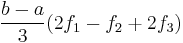  \frac{b-a}{3} (2 f_1 - f_2 %2B 2 f_3) 