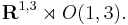 \mathbf{R}^{1,3} \rtimes O(1,3).\,