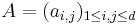  A = (a_{i,j})_{1\leq i,j\leq d} 