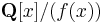 \mathbf{Q}[x]/(f(x))