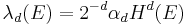  \lambda_d(E) = 2^{-d} \alpha_d H^d(E)\,