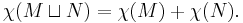 \chi(M \sqcup N) = \chi(M) %2B \chi(N).