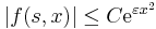 \textstyle |f(s,x)| \le C \mathrm{e}^{\varepsilon x^2} 